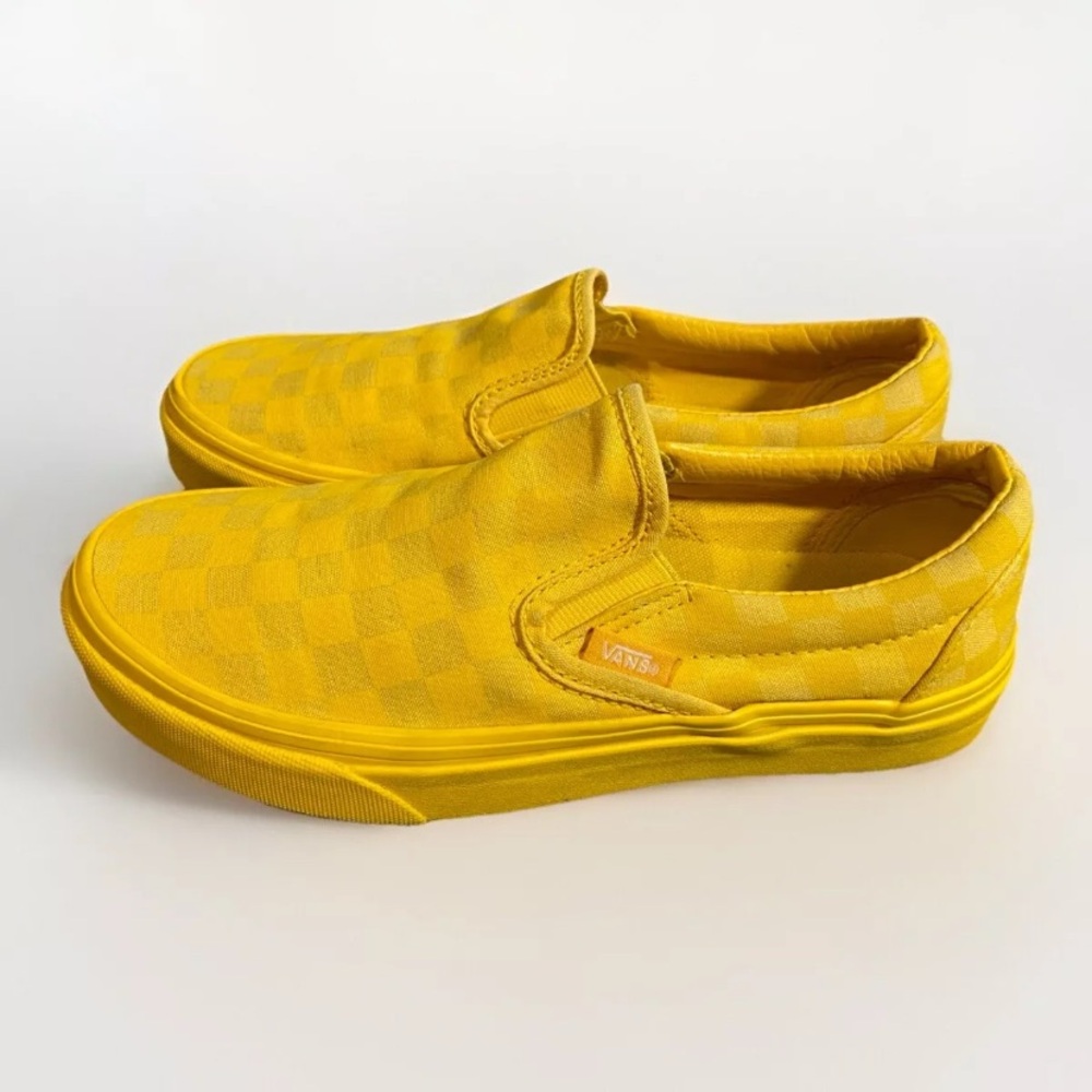 Vans Classic Slip-On Men Size 6 Women Size 7.5 Spectra Yellow Checkerboard